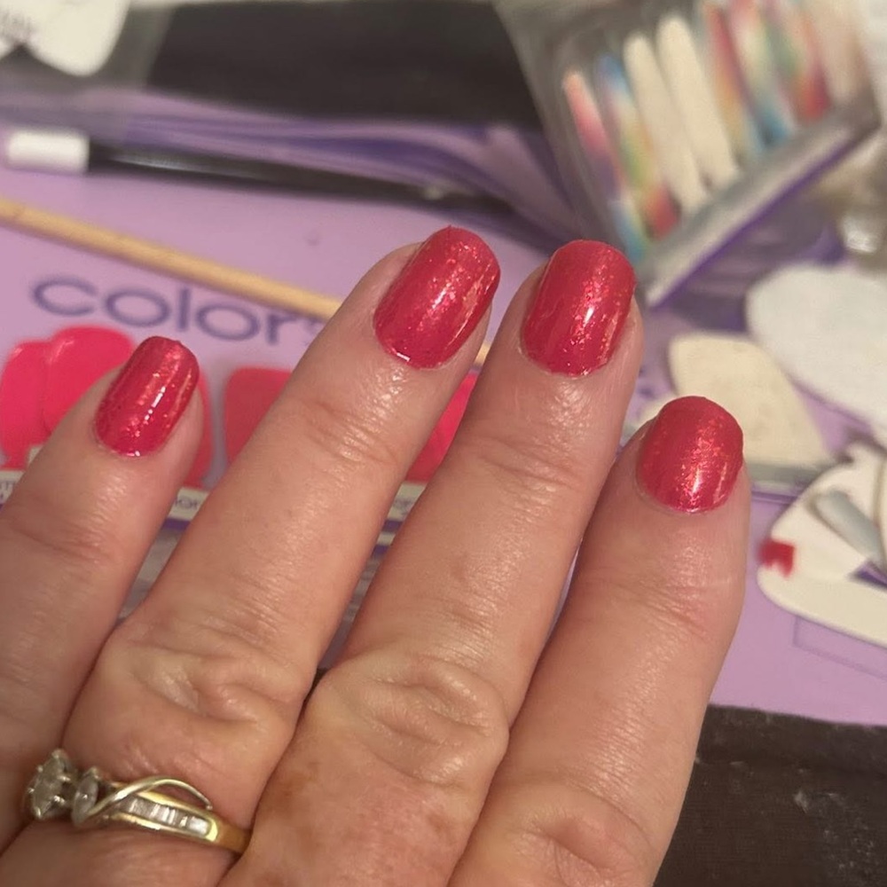 *Exclusive* Color Street: Ladies Night | Pink Rose Gold Glitter Party Neon Sheer - Picture 7 of 14
